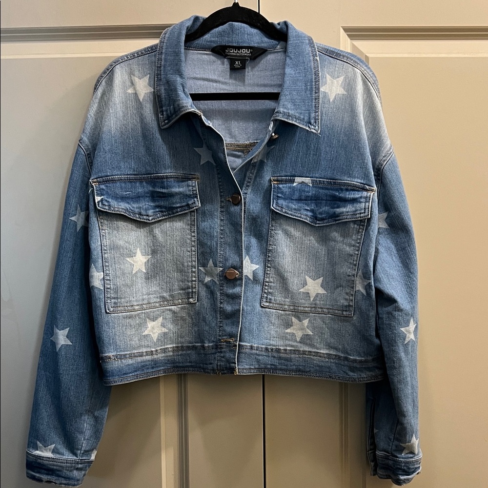 Jou Jou Starry Blue Denim Jacket Size XL